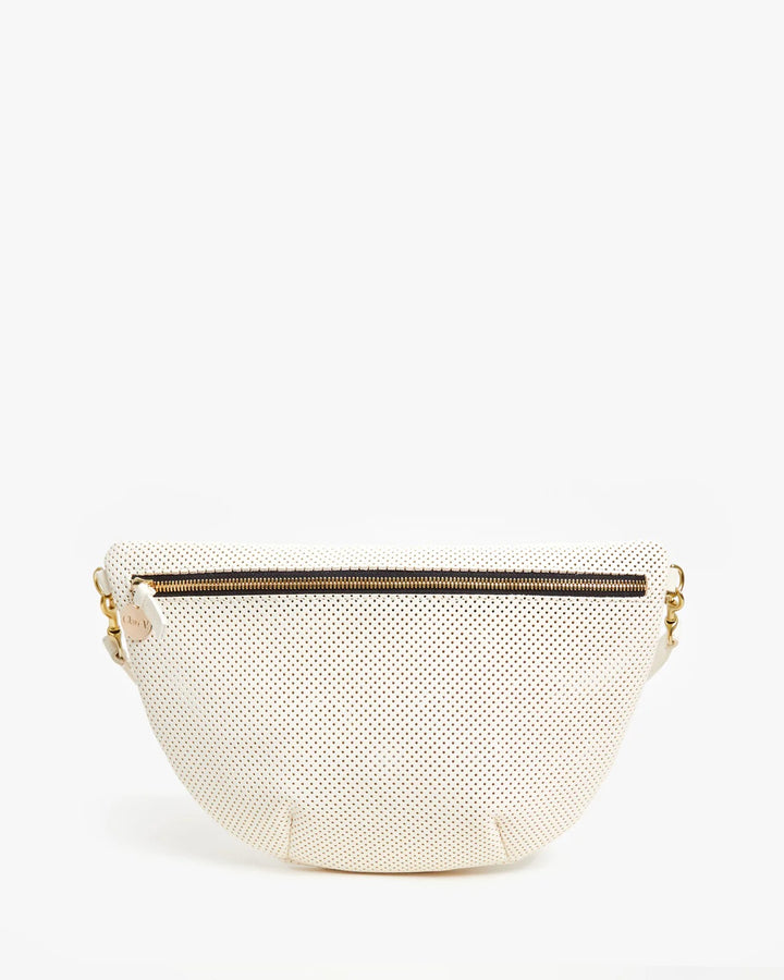 Clare V Grande Fanny Bag in Cream Perf available at Barbara Katz