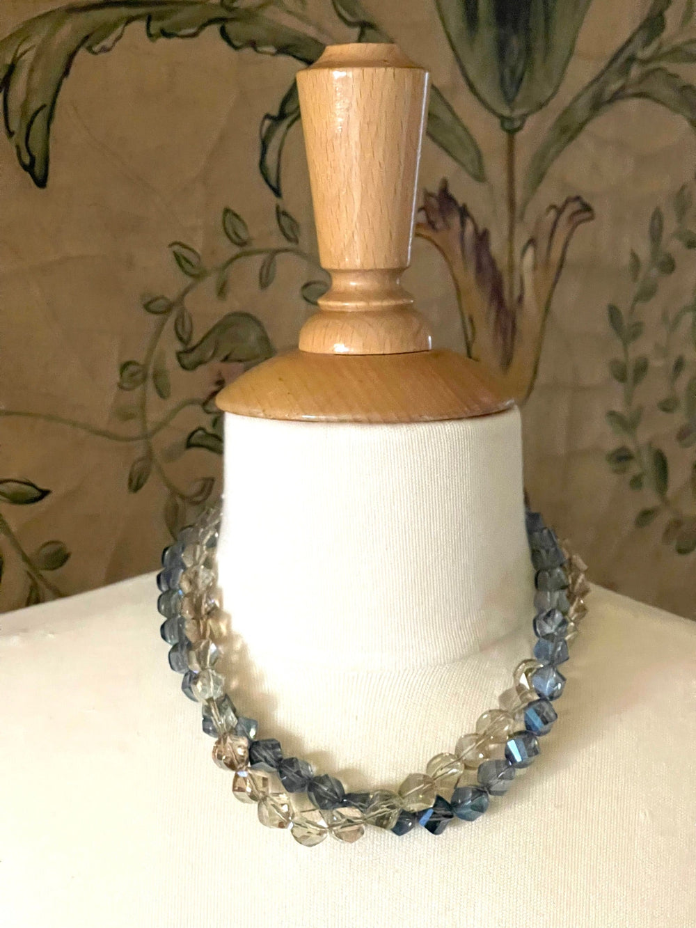 Deborah Grivas Slice Crystal Necklace in Labradorite Blue