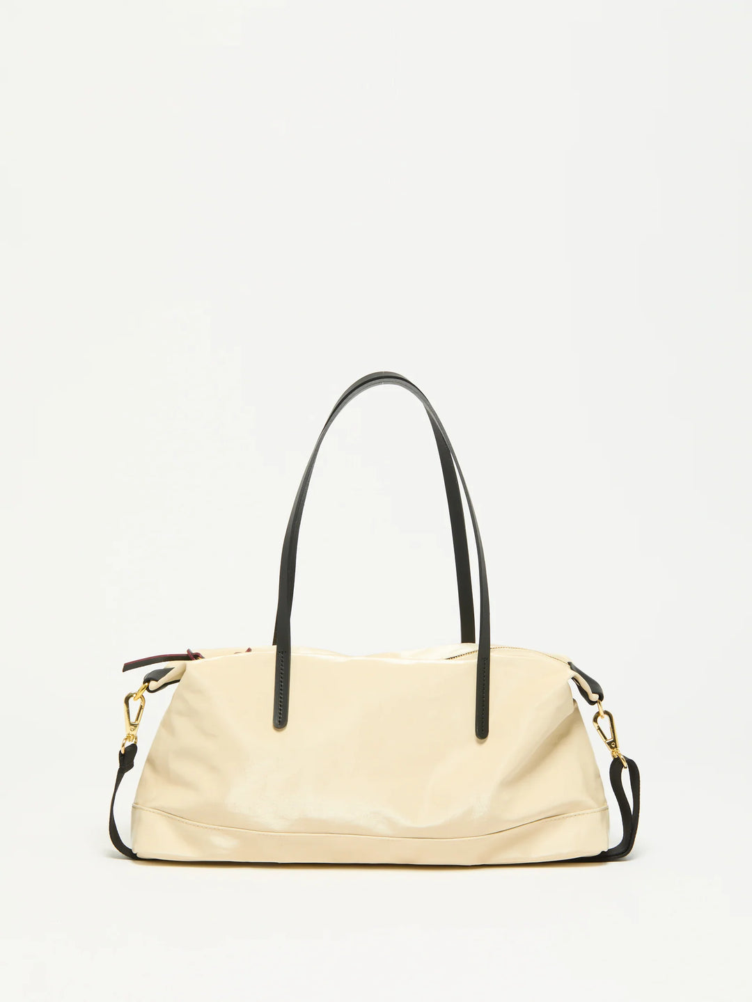 Jack Gomme Anais Baguette Bag in Crema with Black Trim available at Barbara Katz