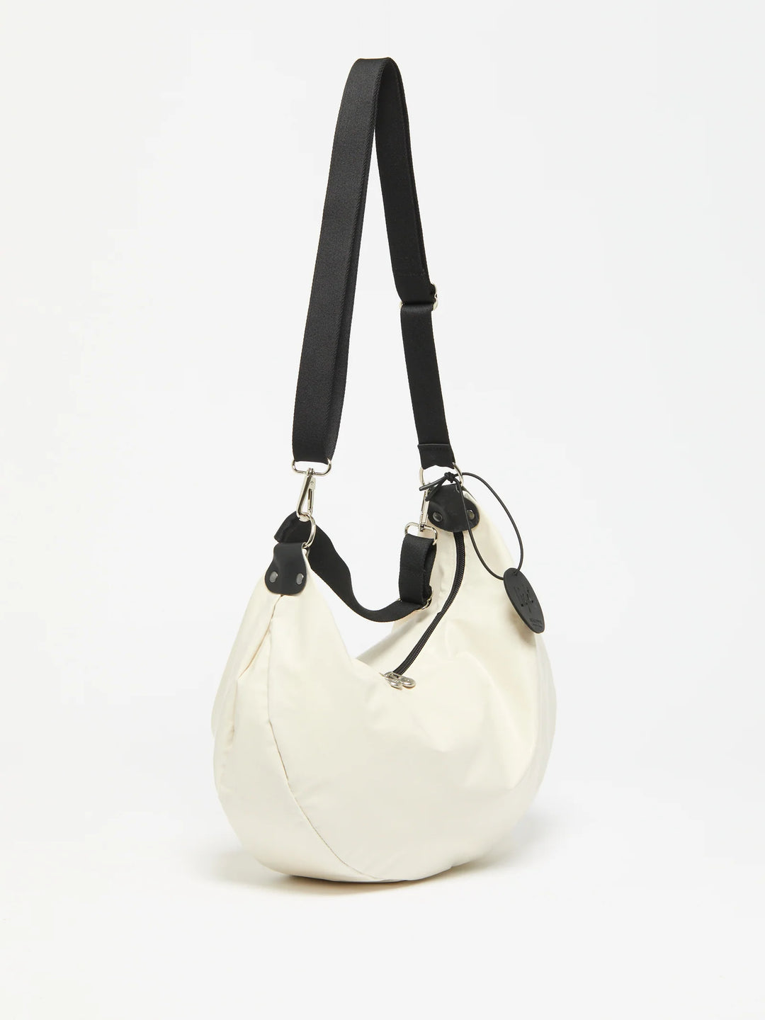 Jack Gomme Charlie Half Moon Bag in Matte Ecru available at Barbara Katz