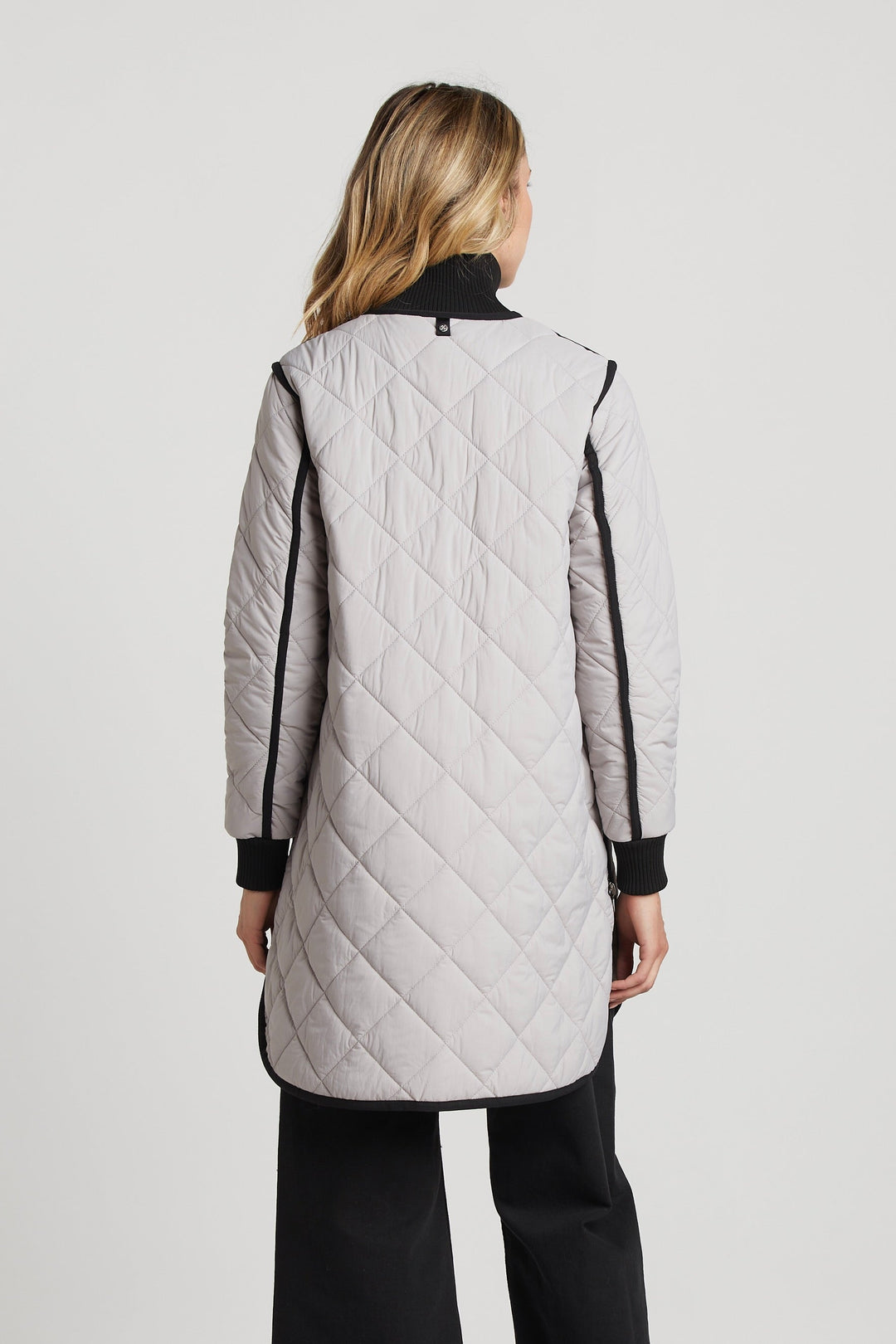 Adroit Atelier Libby Quilted Full Zip Coat in Cloud available at Barbara Katz