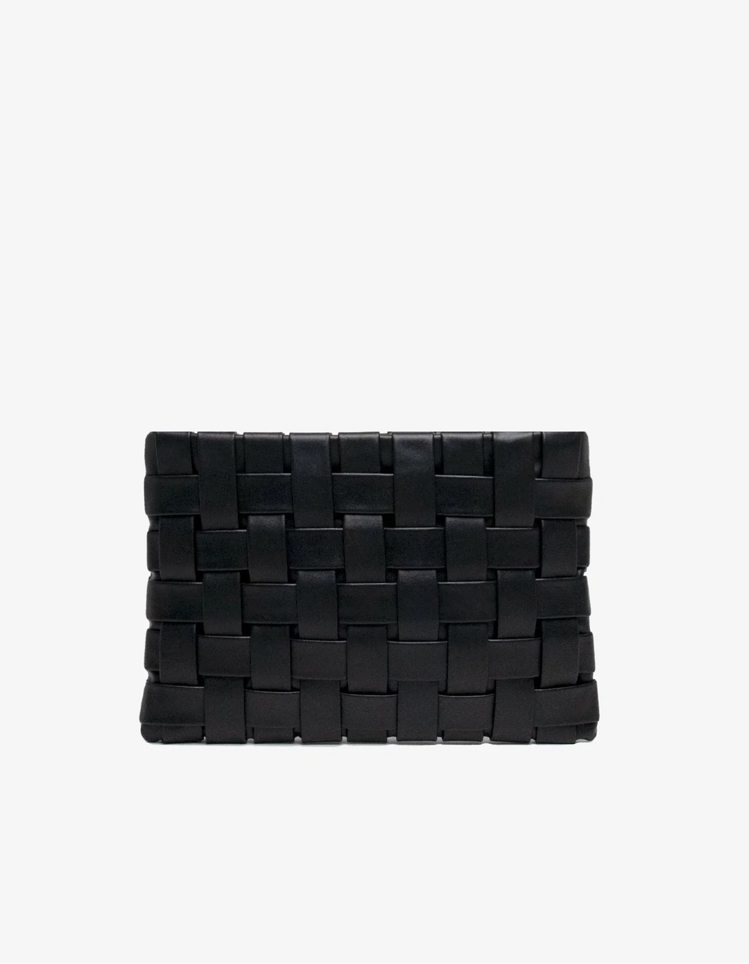 BK Handbags Lindy Large Woven Clutch Bag in Black available at Barbara Katz