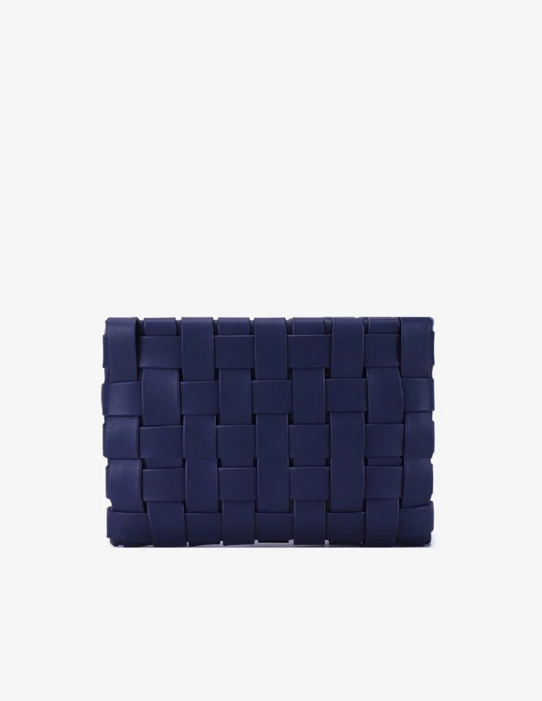 BK Handbags Lindy Large Woven Clutch Bag in Navy available at Barbara Katz