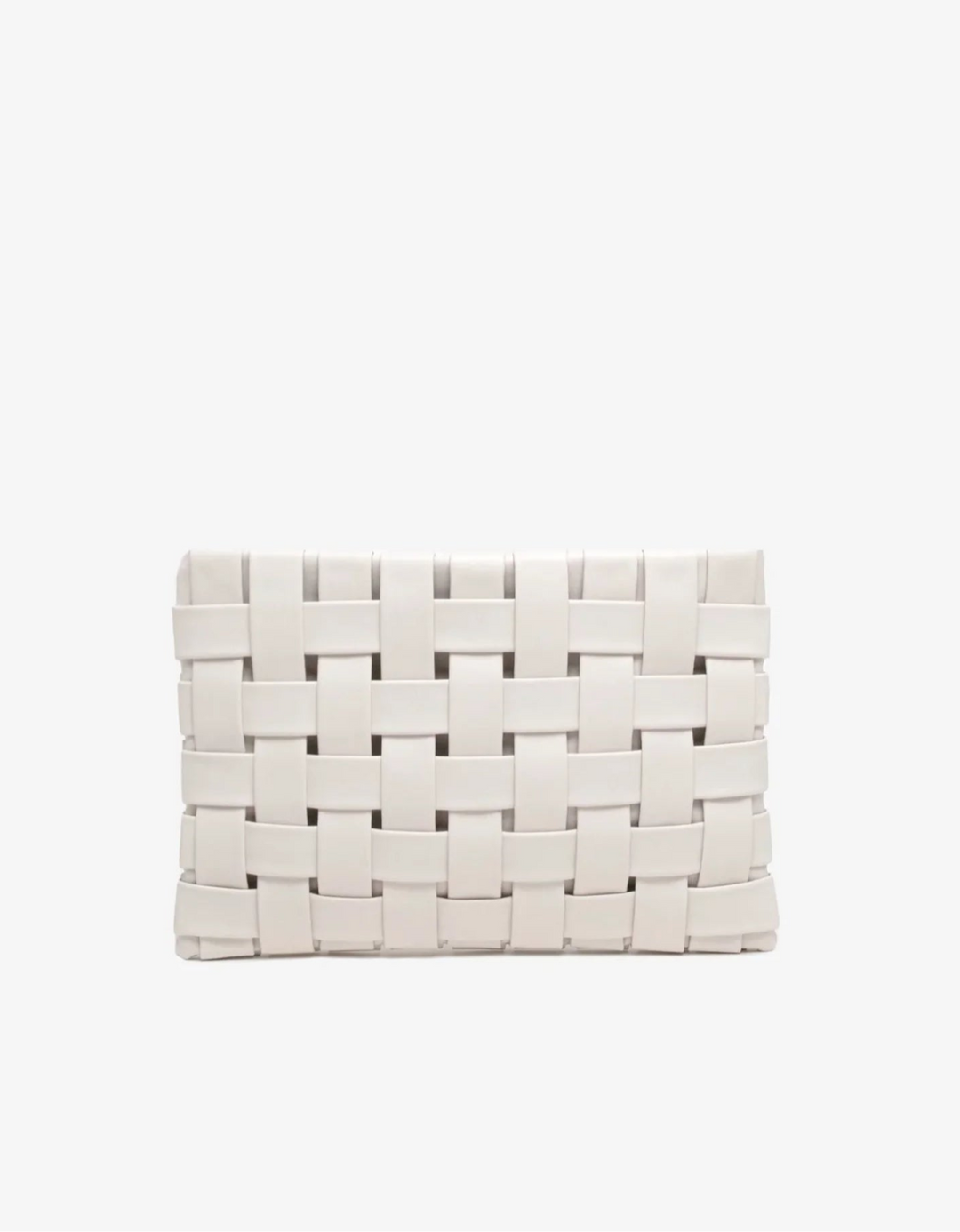 BK Handbags Lindy Large Woven Clutch Bag in Off White available at Barbara Katz