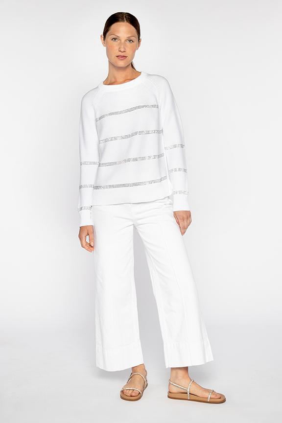 Kinross Crystal Stripe Crew available at Barbara Katz