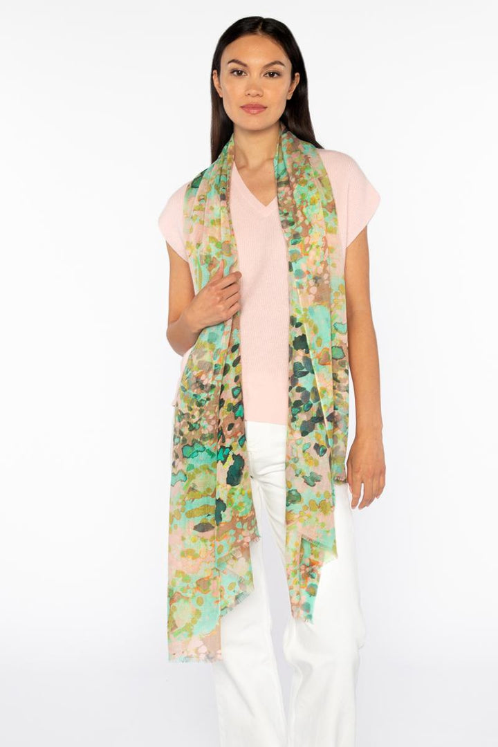 Kinross Cashmere Glimmer Print Scarf available at Barbara Katz