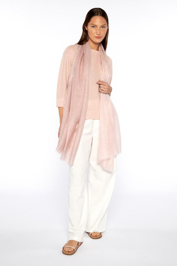 Kinross Dot Print Scarf in Blush available at Barbara Katz