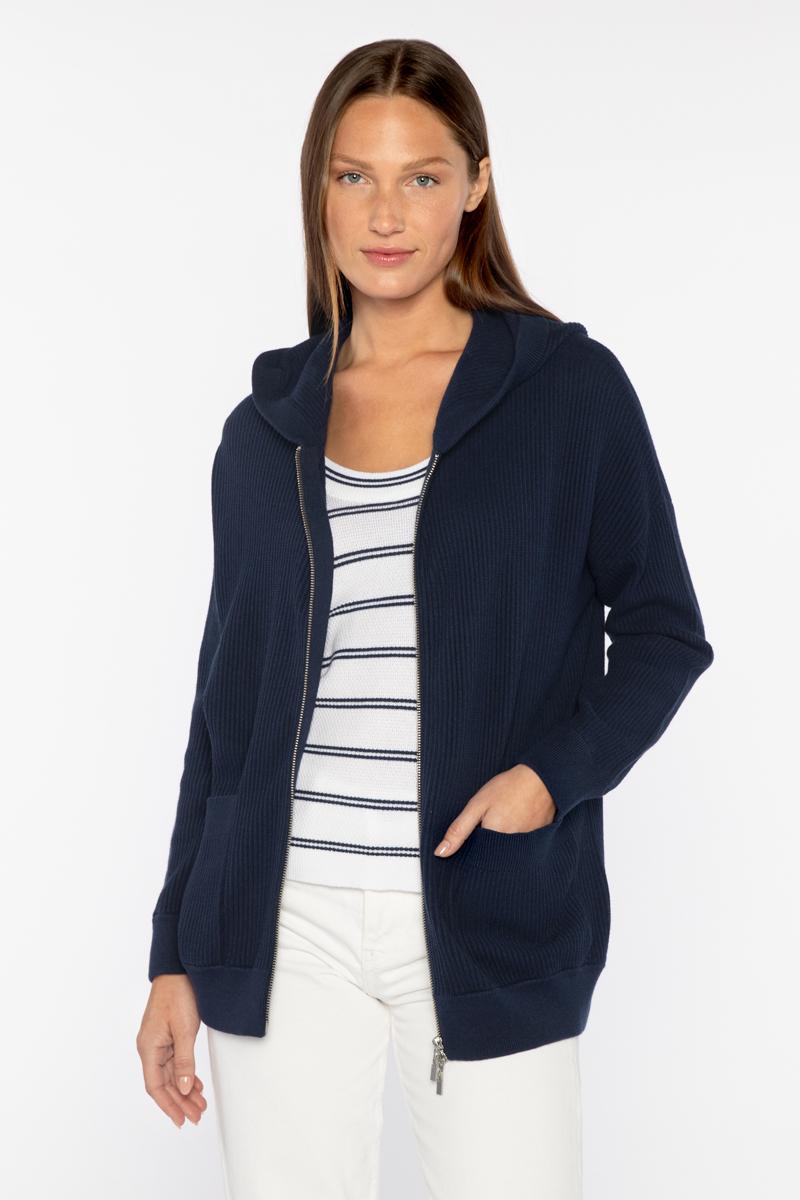 Barbara Katz Kinross Collection Rib Zip Hoodie