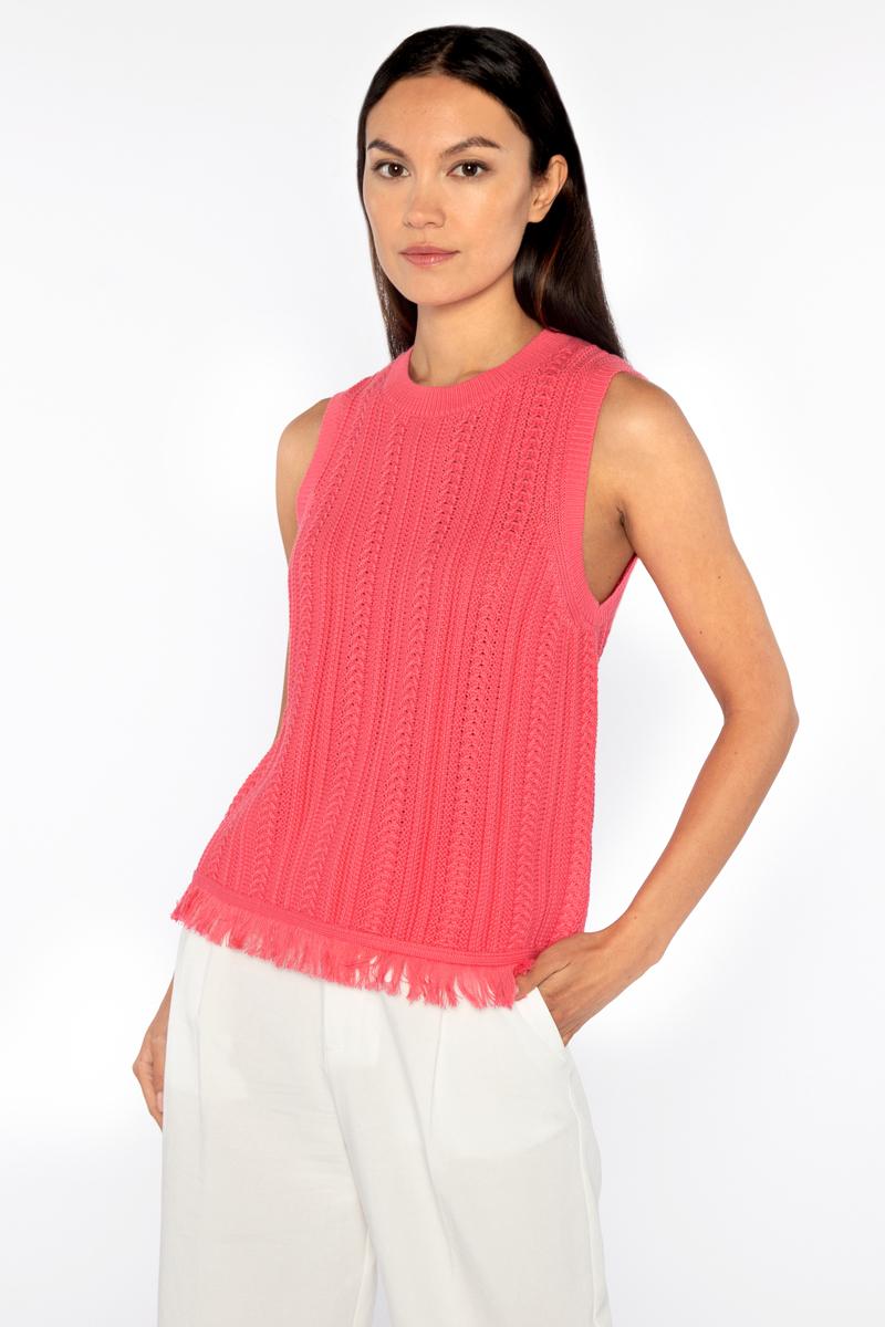 Barbara Katz Kinross Collection Textured Fringe Tank