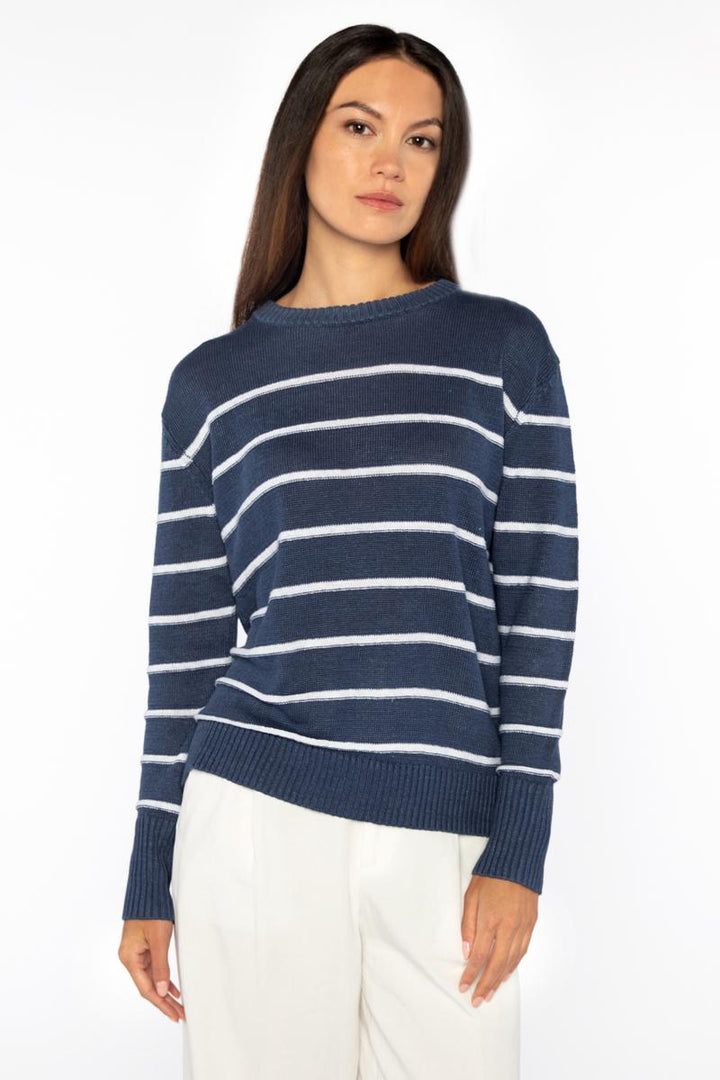 Barbara Katz Kinross Collection Crop Stripe Crew