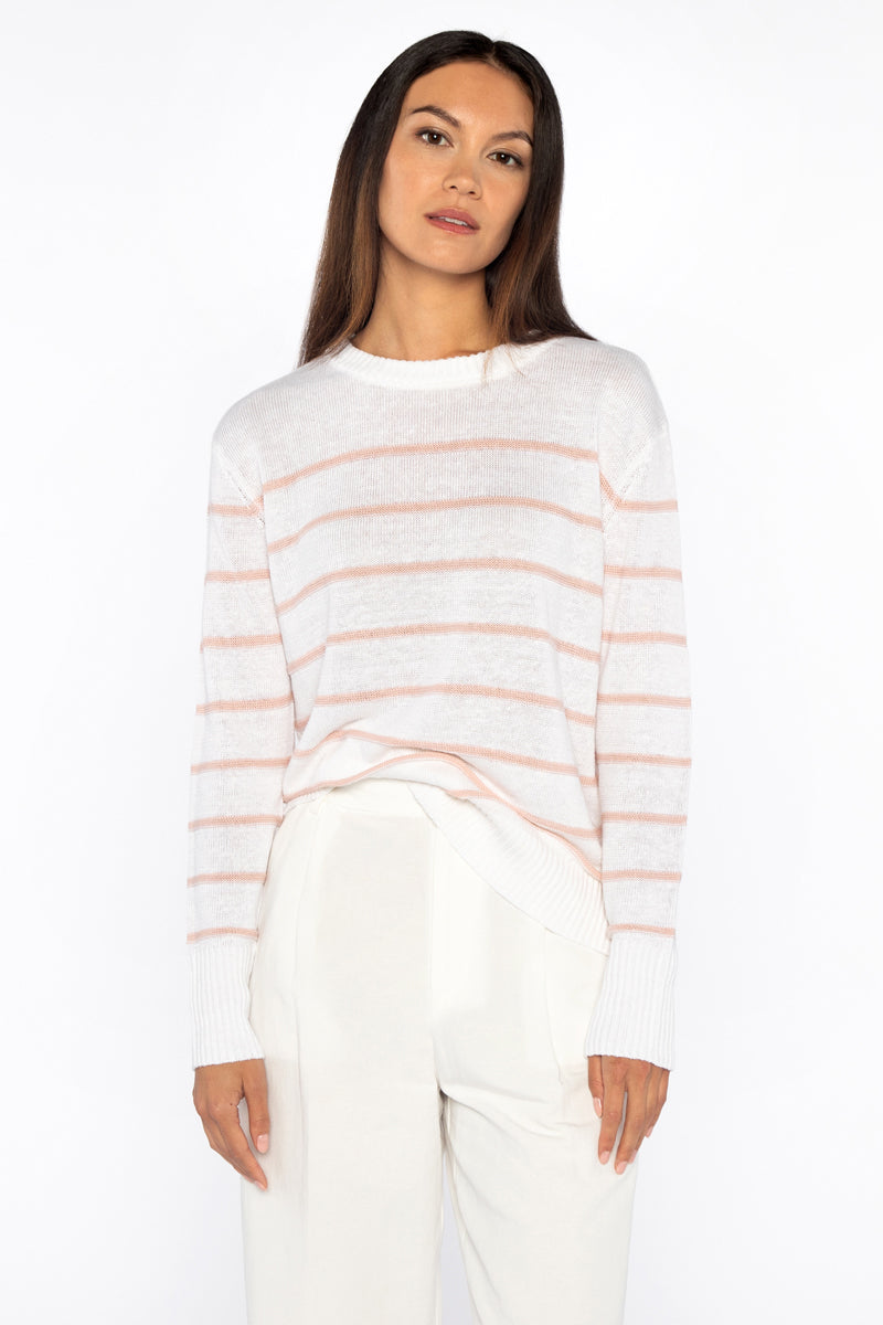 Barbara Katz Kinross Collection Crop Stripe Crew