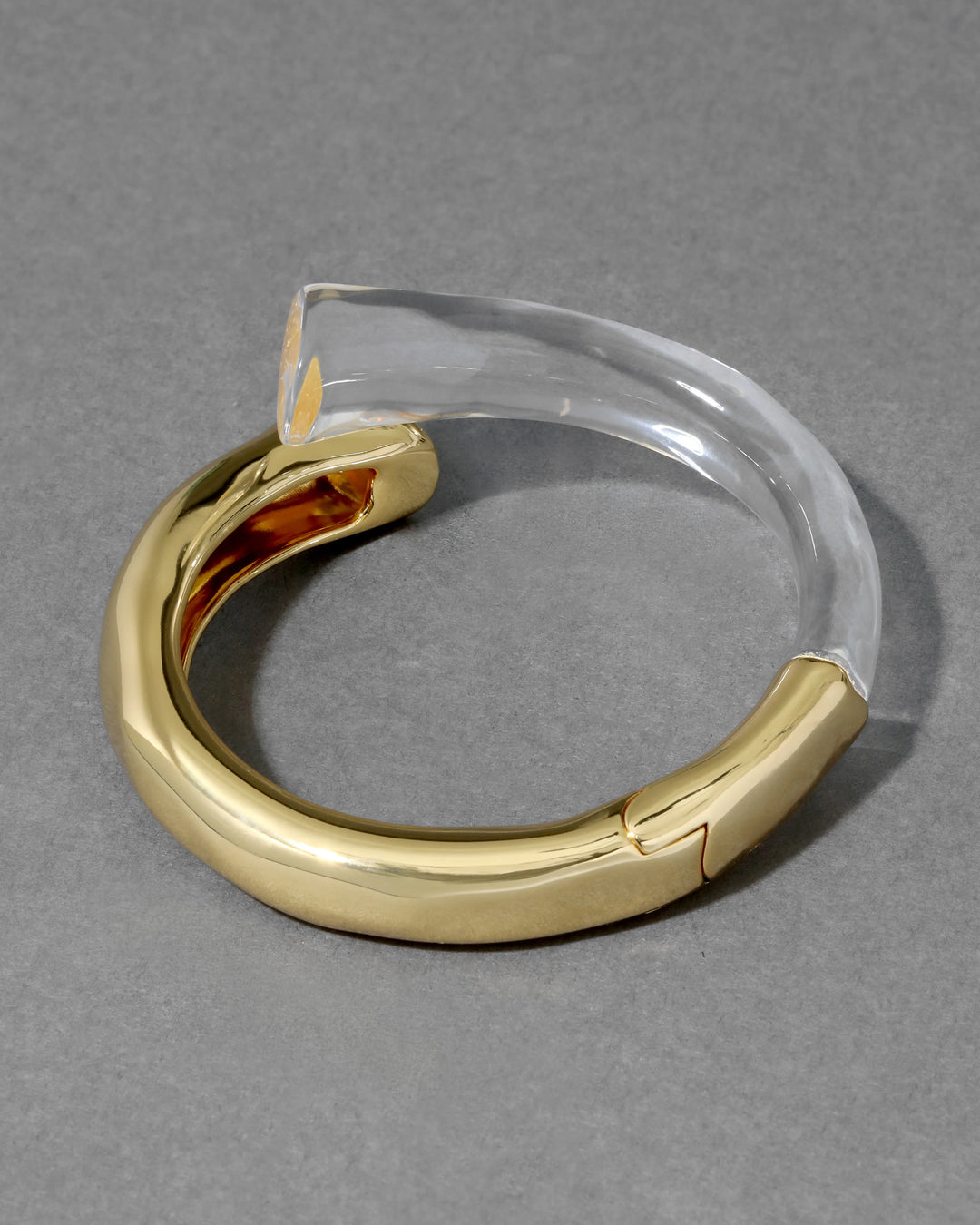 Alexis Bittar Clear Liquid Lucite Bypass Hinge Bracelet available at Barbara Katz