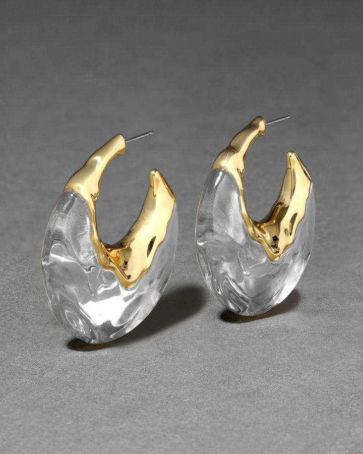 Alexis Bittar Clear Liquid Lucite Puffy Hoop Earrings available at Barbara Katz