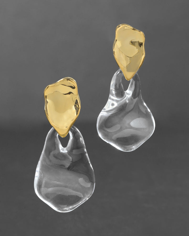 Alexis Bittar Clear Liquid Lucite Wafer Post Earrings available at Barbara Katz