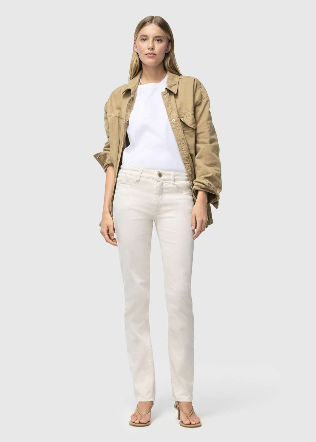 MAC Denim Dream Jean 32" in Antique White available at Barbara Katz