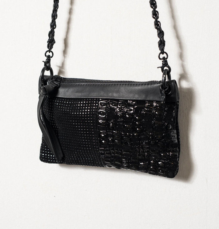 Daniella Lehavi Malika Clutch in Black Shimmer available at Barbara Katz