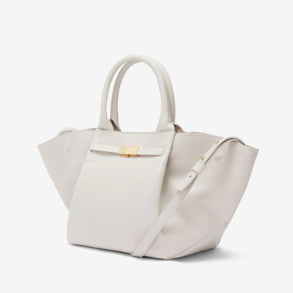 DeMellier Midi New York Leather Crossbody Bag in Off White available at Barbara Katz