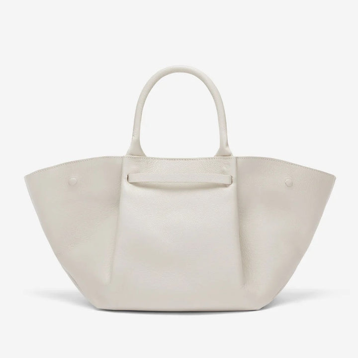 DeMellier Midi New York Tote Leather Bag in Off White available at Barbara Katz