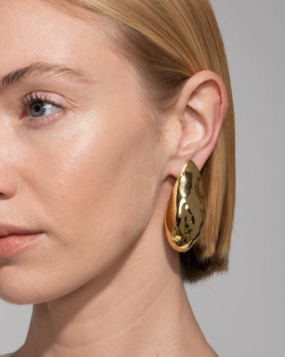 Alexis Bittar Gold Molten Puffy Teardrop Post Earrings available at Barbara Katz