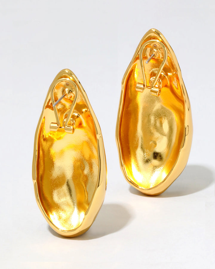 Alexis Bittar Gold Molten Puffy Teardrop Post Earrings available at Barbara Katz