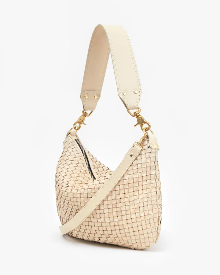 Clare V Moyen Messenger - Cream Woven Checker