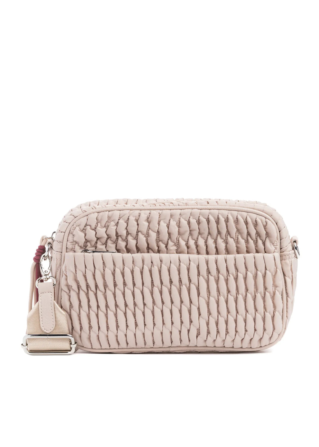 BK Noa Linen Crossbody Bag in Beige available at Barbara Katz