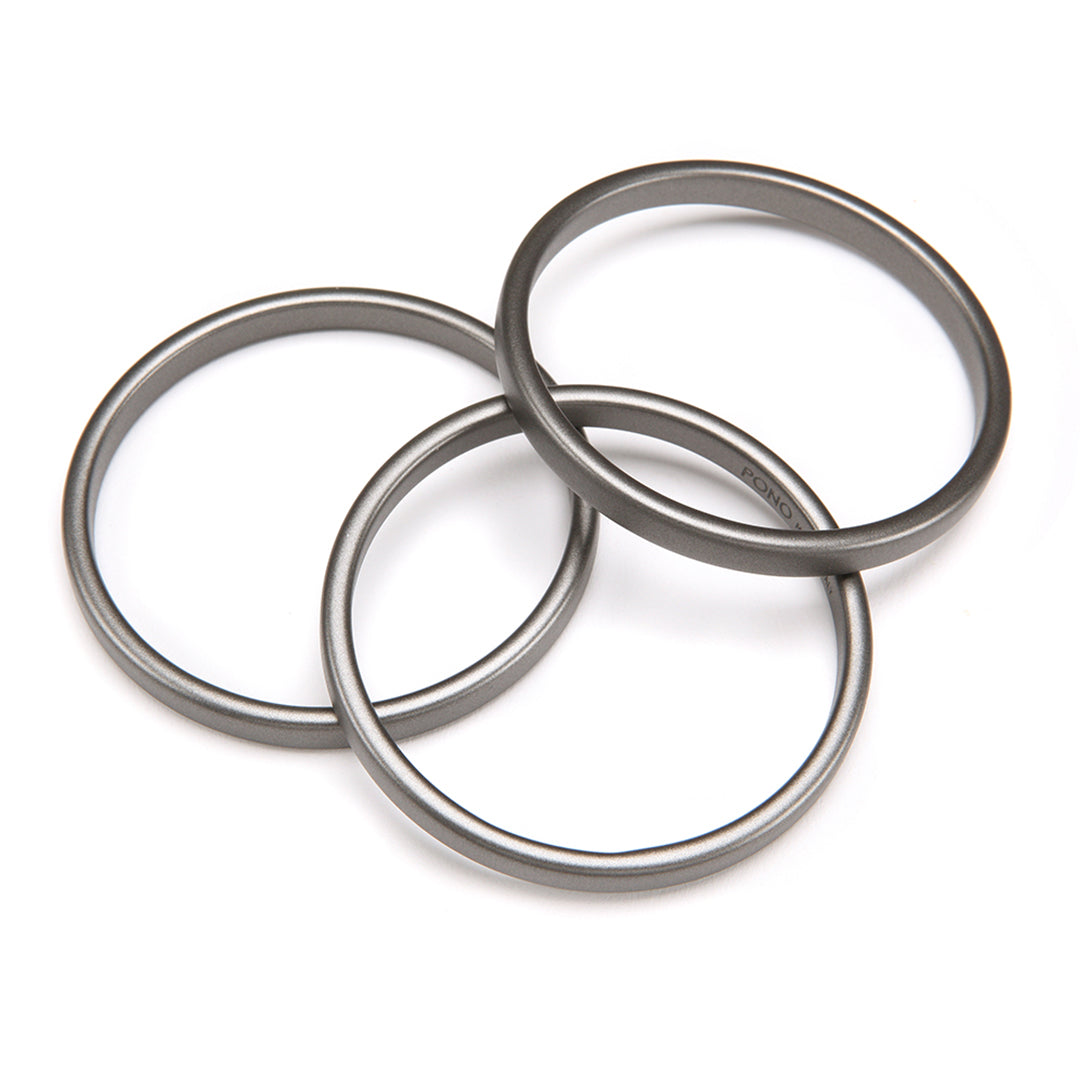 Pono Twiggy Barile Bangle Set of 3 Gunmetal