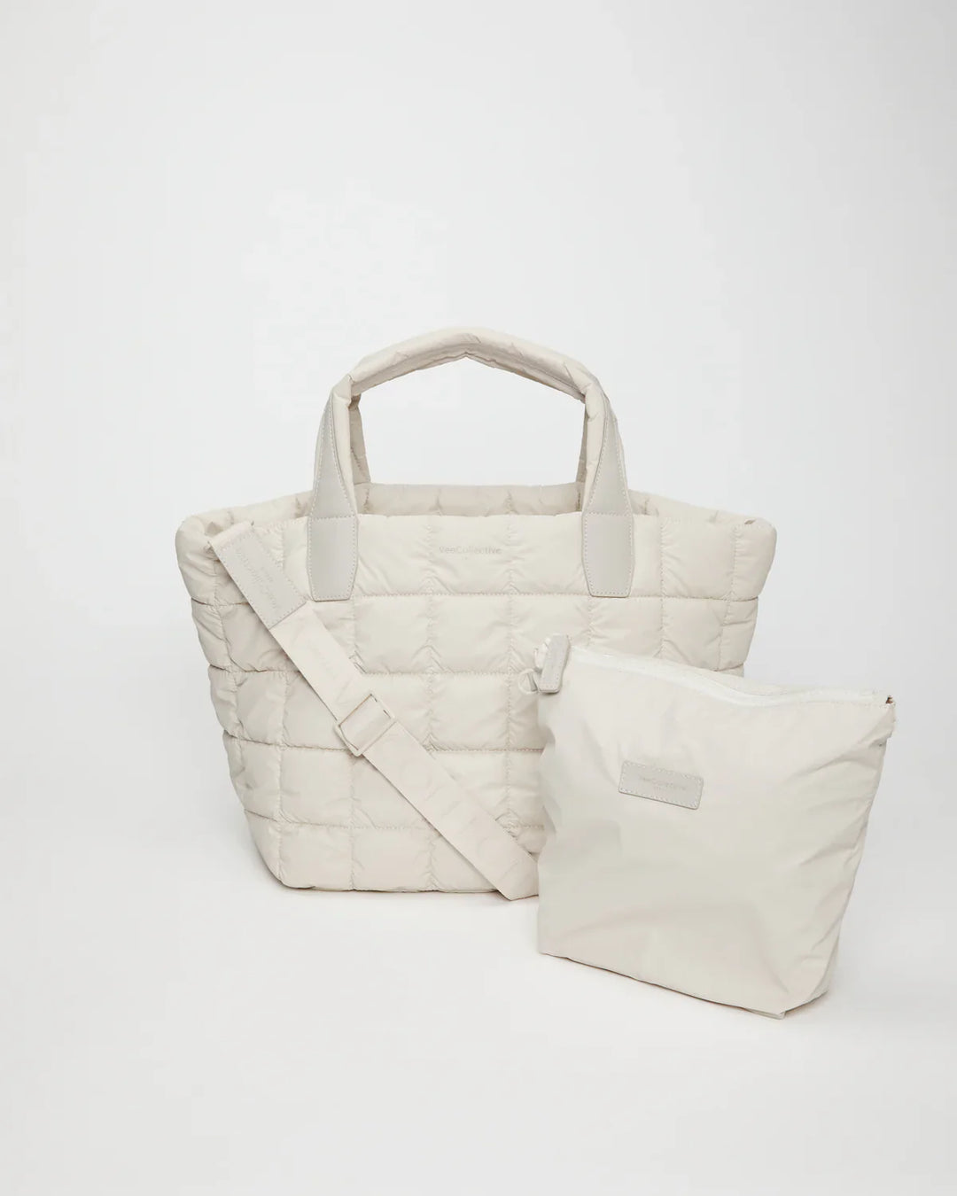 Vee Collective Porter Medium Tote Bag in Birch with separate pouch and attachable strap available at Barbara Katz