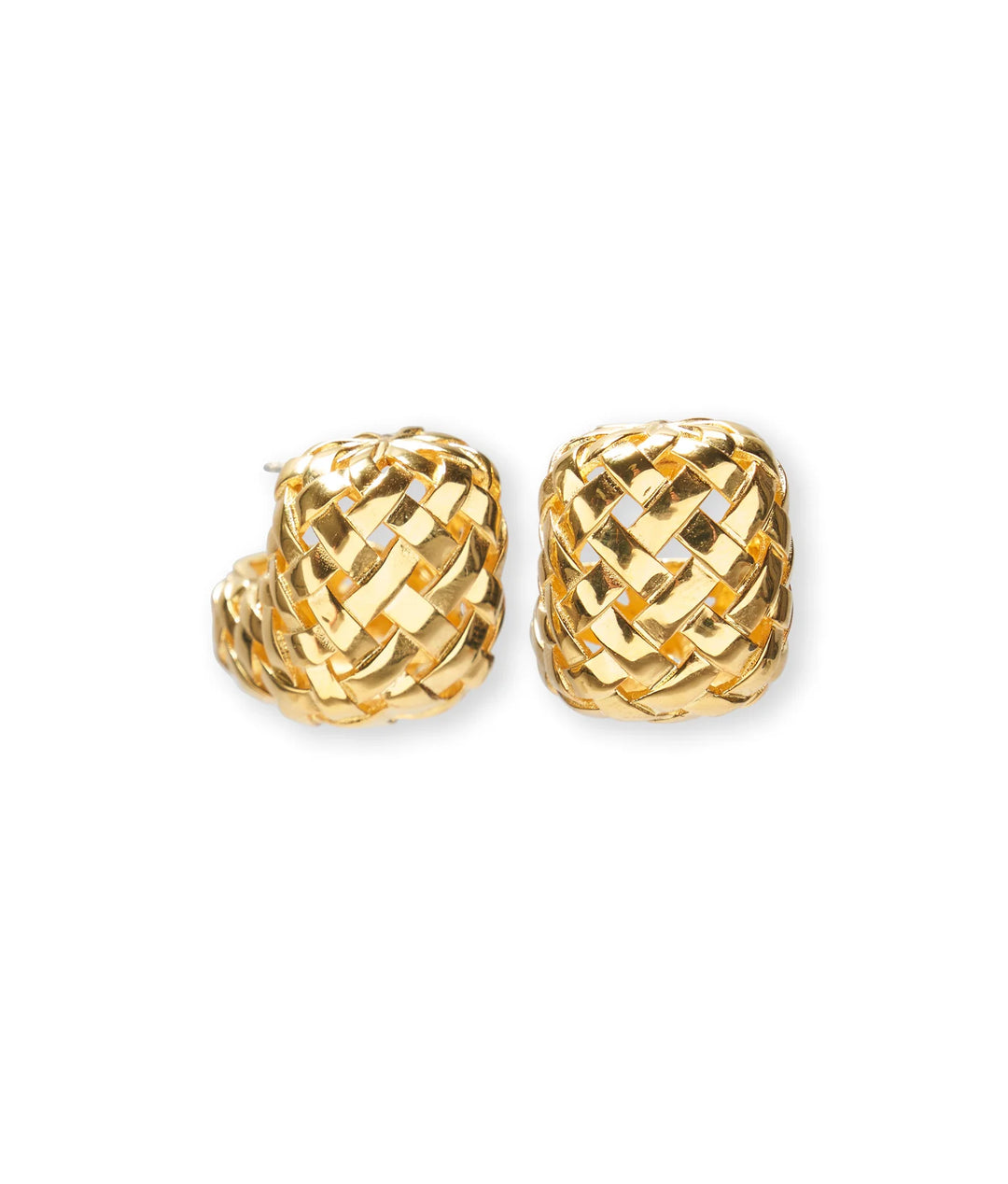 Lizzie Fortunato Woven Hoop Earrings in Gold available at Barbara Katz