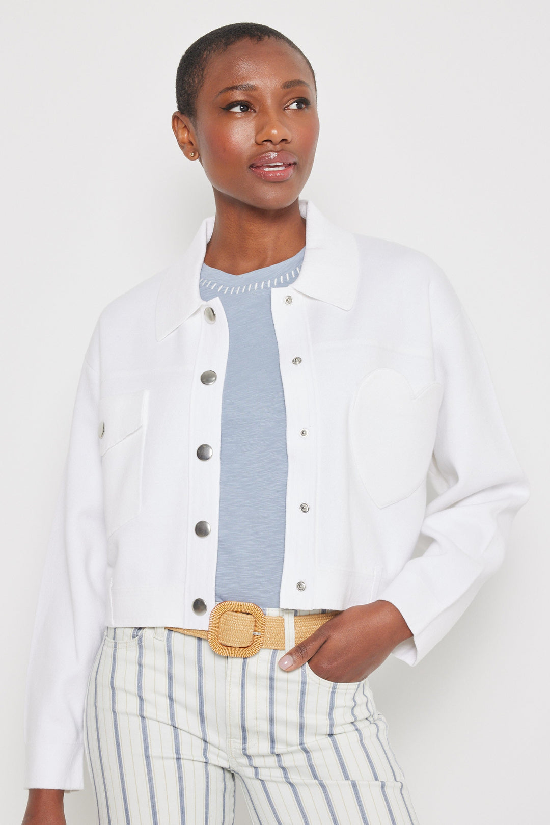 Lisa Todd Beat Goes On Jacket in White available at Barbara Katz