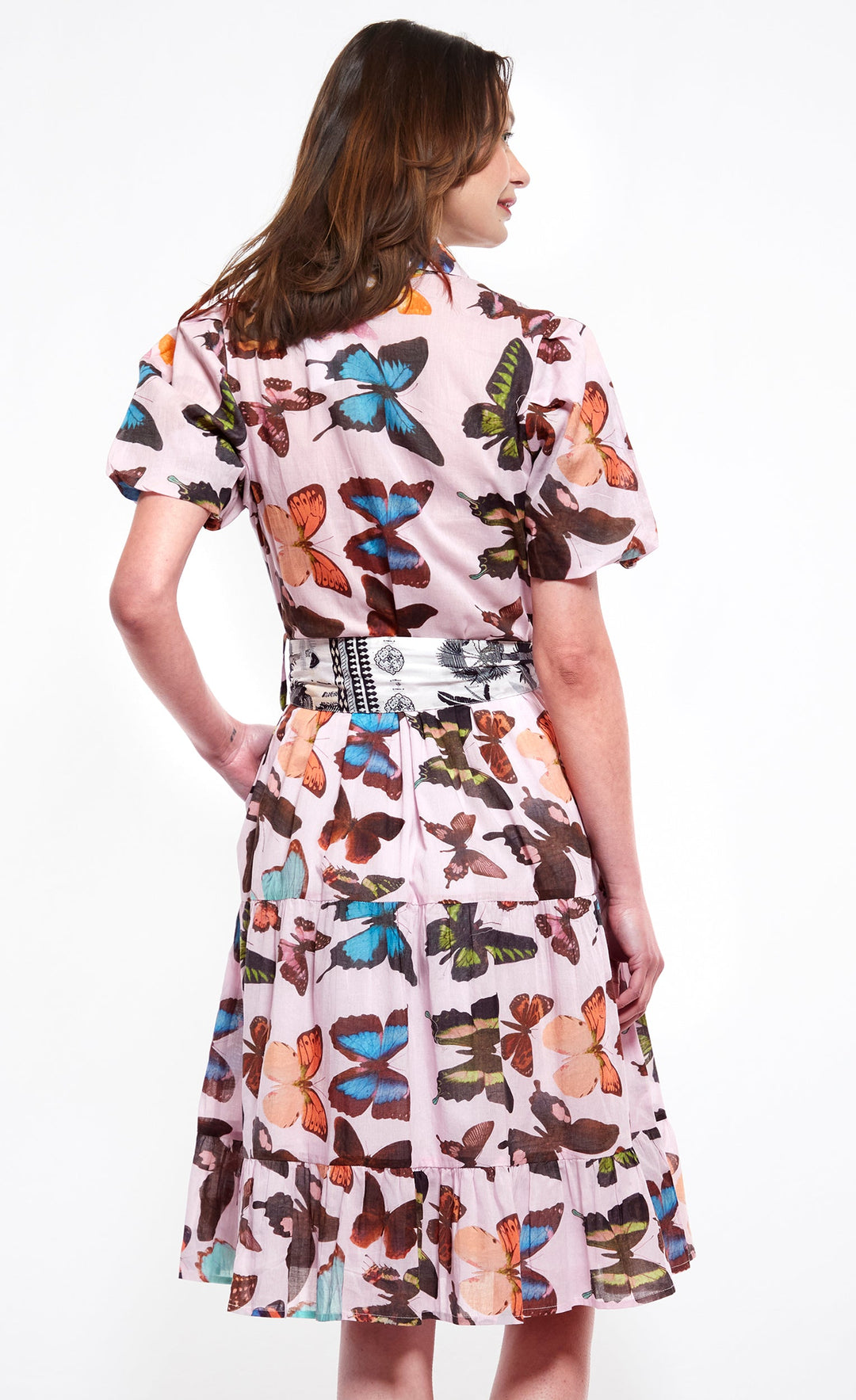 Dizzy-Lizzie Litchfield Dress - Pink with Butterflies available at Barbara Katz