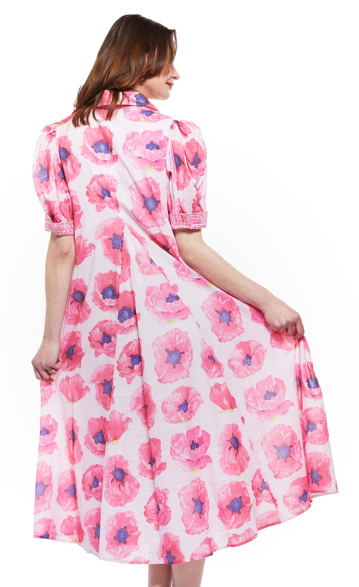 Dizzy-Lizzie Montauk Dress - Pink With Poppy available at Barbara Katz