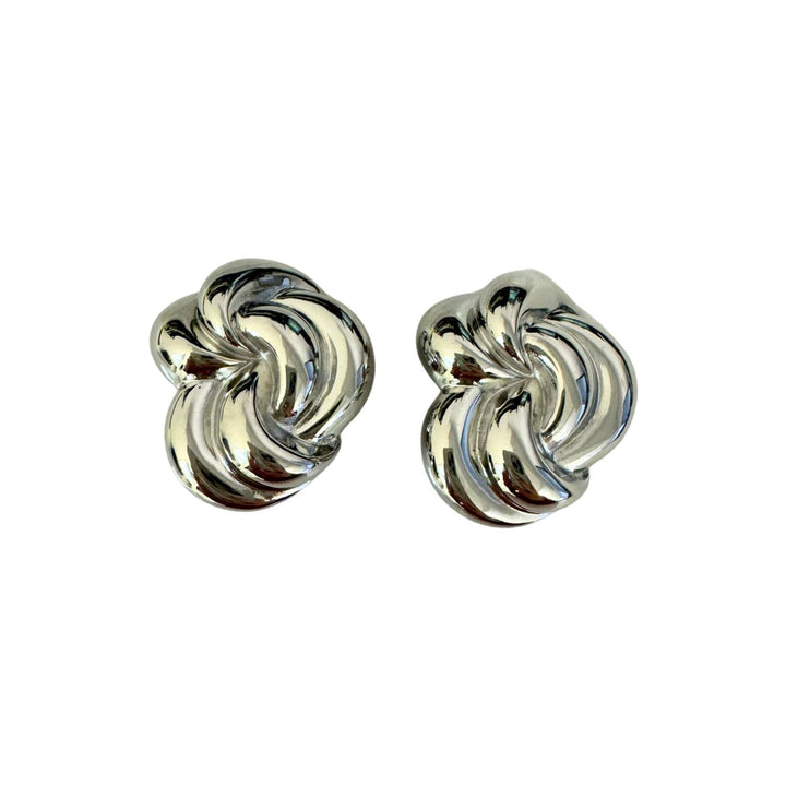 Ben Amun Knot Clip-On Earrings in Silver available at Barbara Katz