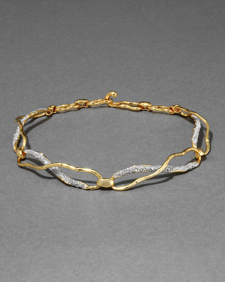 Alexis Bittar Solanales Gold Crystal Infinity Link Necklace available at Barbara Katz