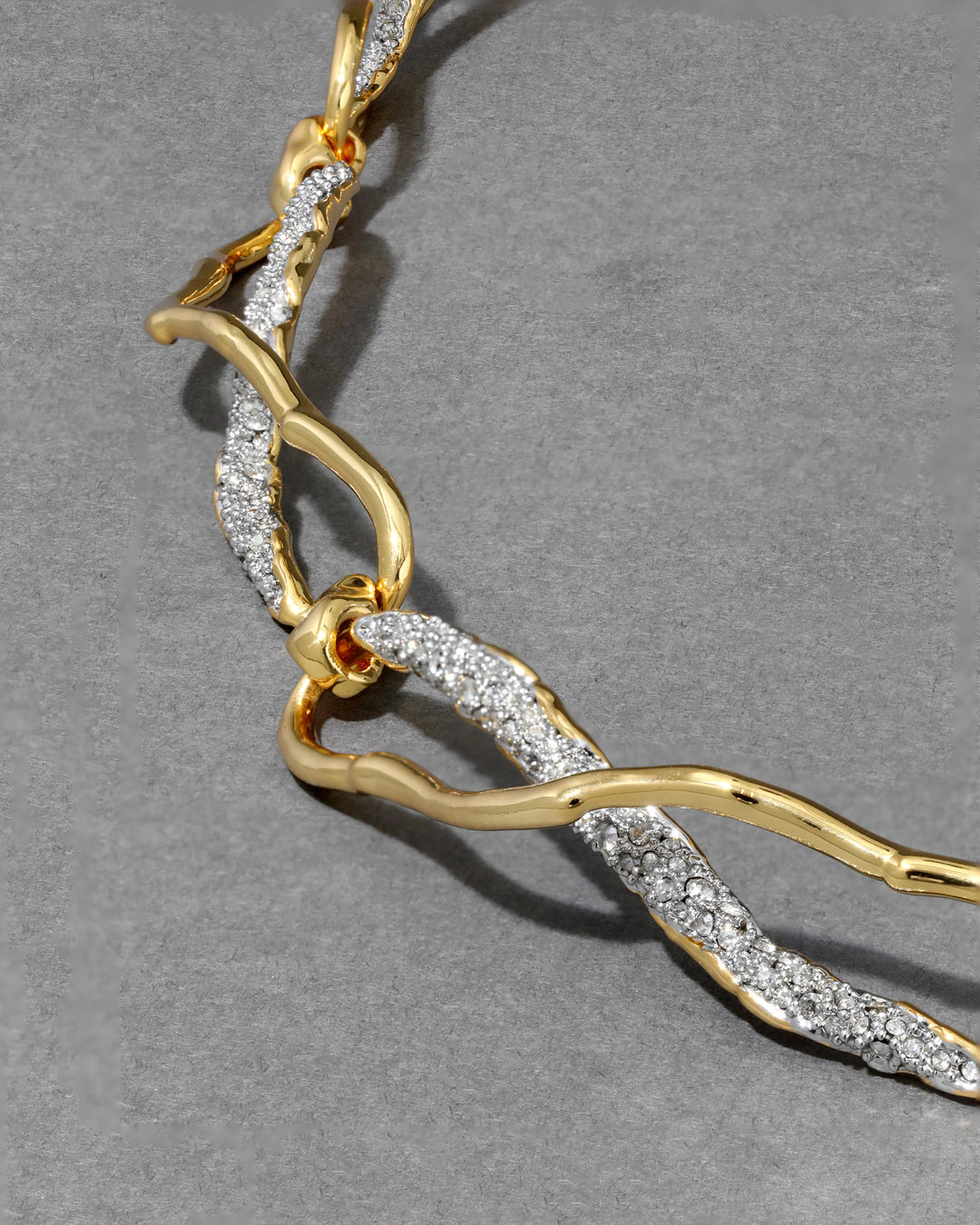 Alexis Bittar Solanales Gold Crystal Infinity Link Necklace available at Barbara Katz