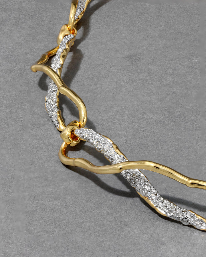 Alexis Bittar Solanales Gold Crystal Infinity Link Necklace available at Barbara Katz