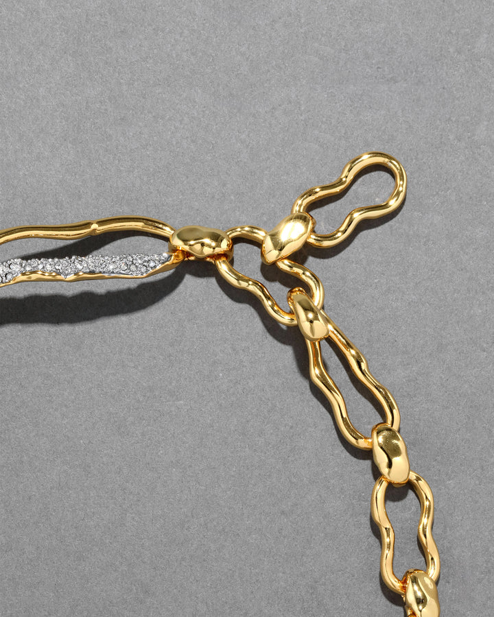 Solanales Gold Crystal Infinity Link Necklace