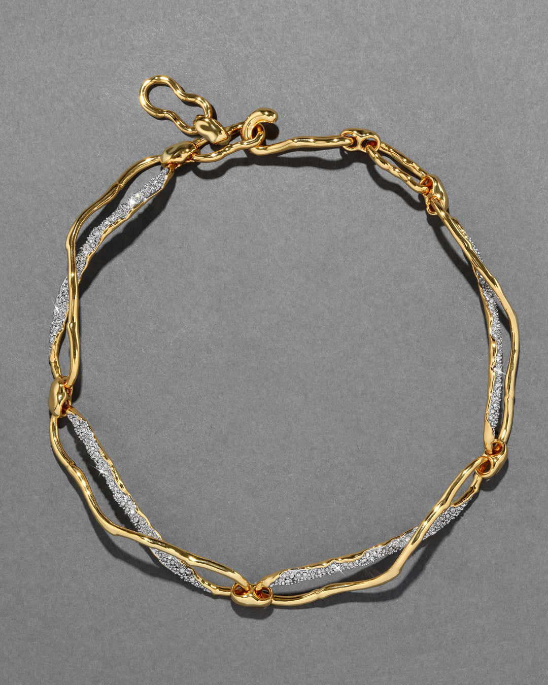 Alexis Bittar Solanales Gold Crystal Infinity Link Necklace available at Barbara Katz