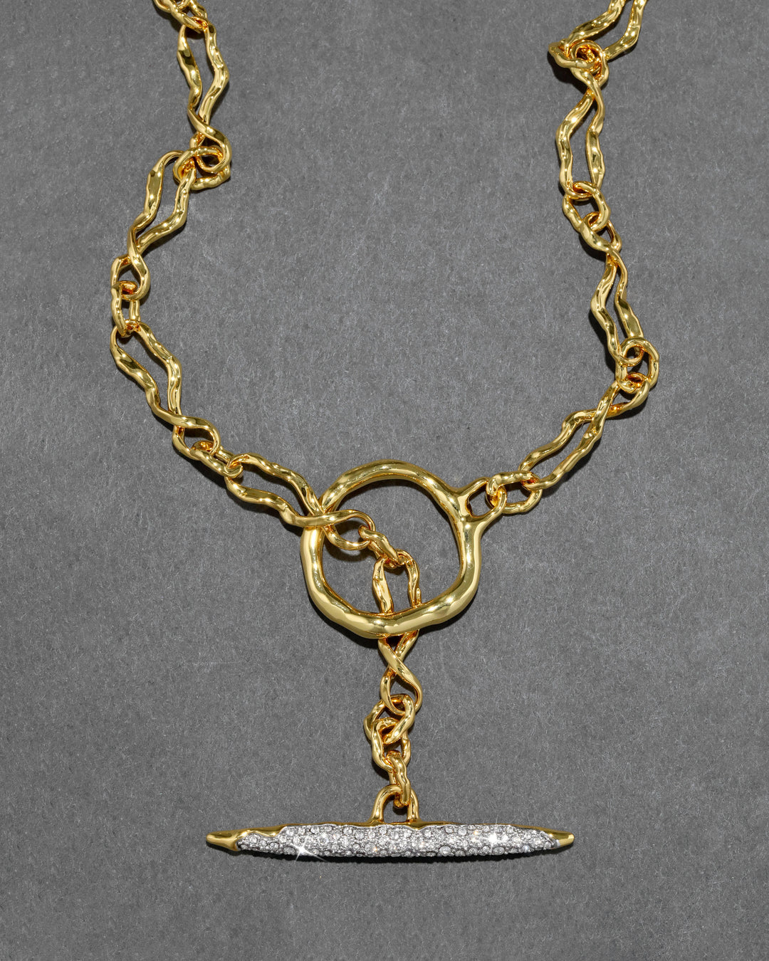 Alexis Bittar Solanales Gold Crystal Toggle Necklace available at Barbara Katz