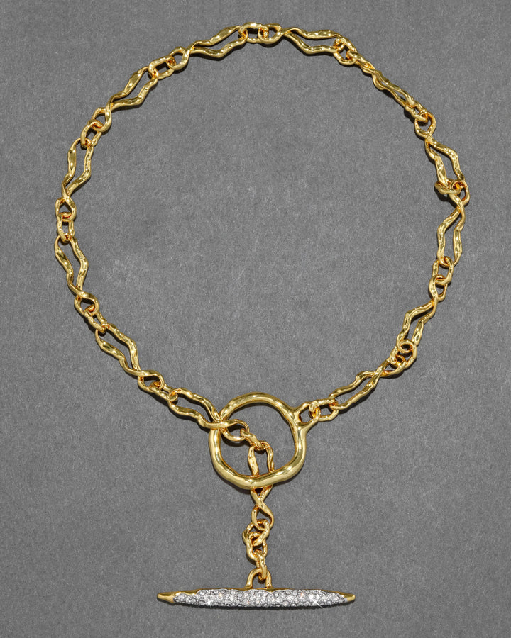 Alexis Bittar Solanales Gold Crystal Toggle Necklace available at Barbara Katz