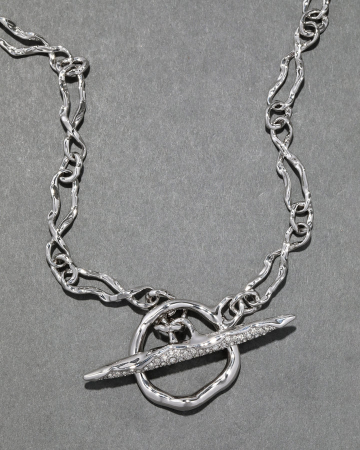  Alexis Bittar Solanales Silver Crystal Toggle Necklace available at Barbara Katz