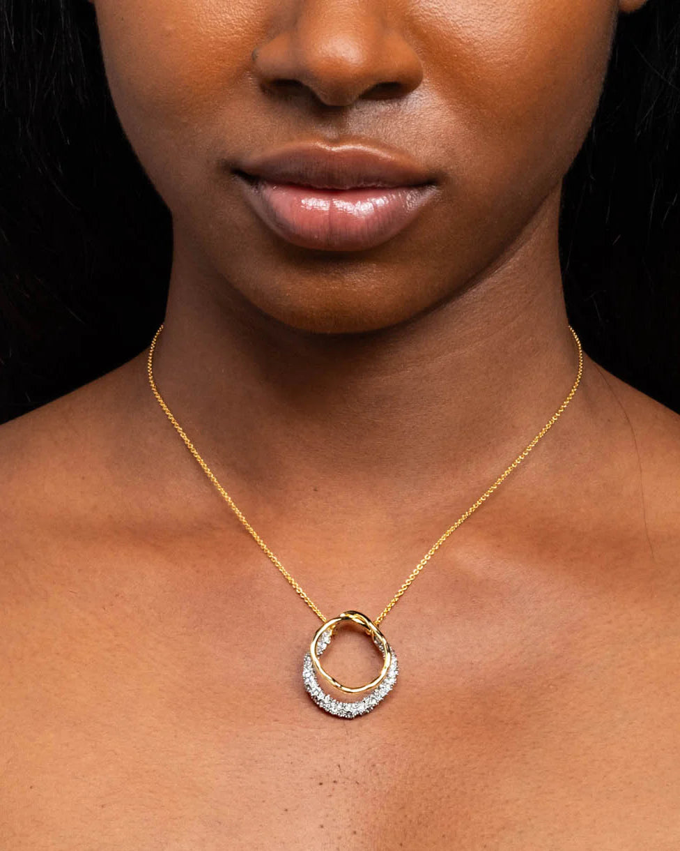 Alexis Bittar Solanales Gold Crystal Orbit Necklace available at Barbara Katz