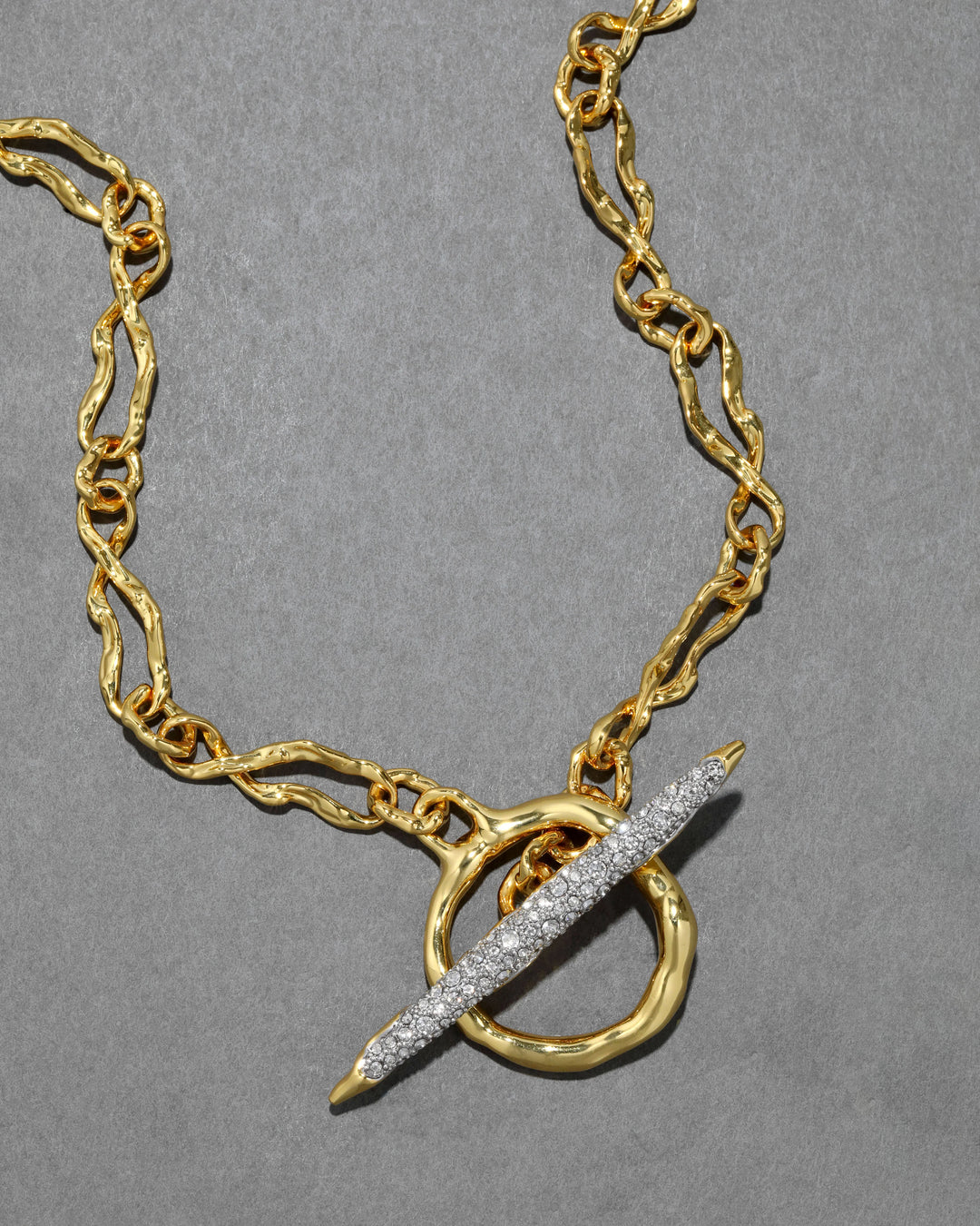 Alexis Bittar Solanales Gold Crystal Toggle Necklace available at Barbara Katz