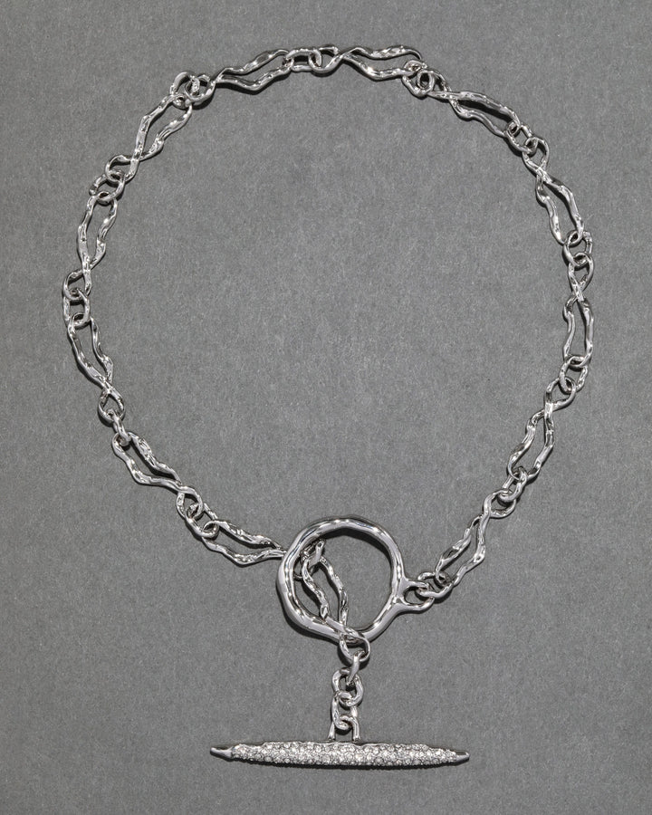  Alexis Bittar Solanales Silver Crystal Toggle Necklace available at Barbara Katz