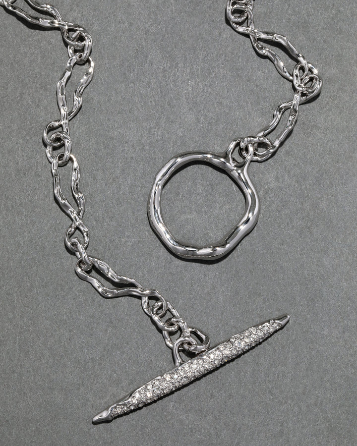  Alexis Bittar Solanales Silver Crystal Toggle Necklace available at Barbara Katz