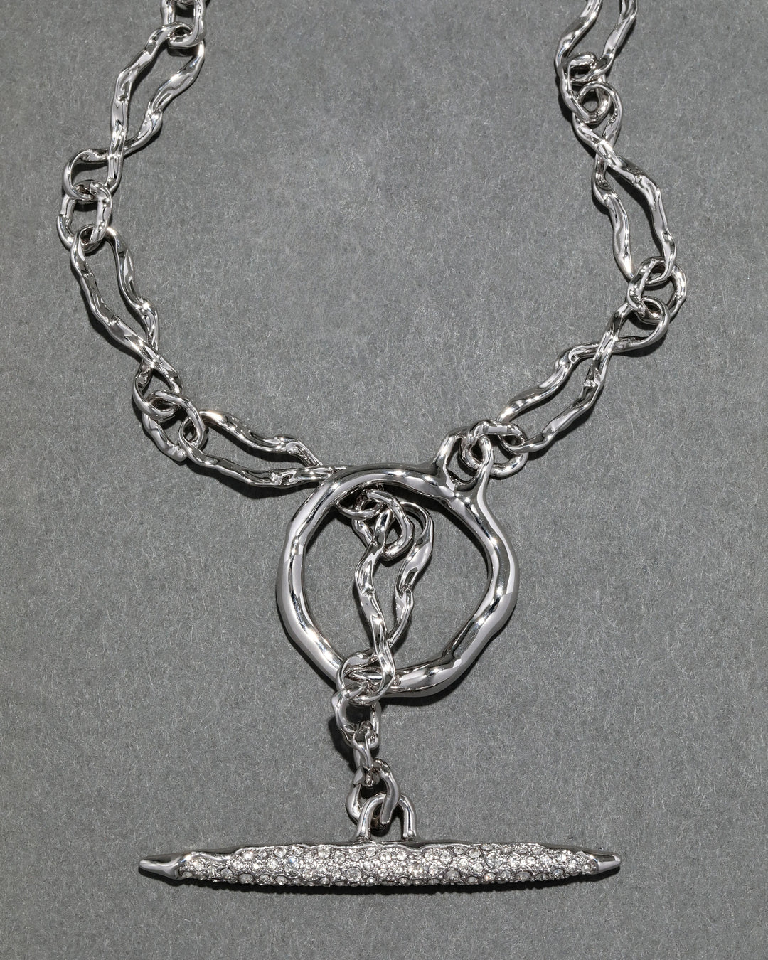  Alexis Bittar Solanales Silver Crystal Toggle Necklace available at Barbara Katz