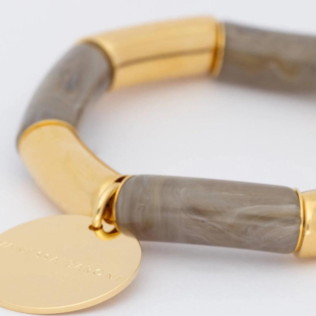 Vanessa Baroni Flex Bracelet in Greige Marble available at Barbara Katz