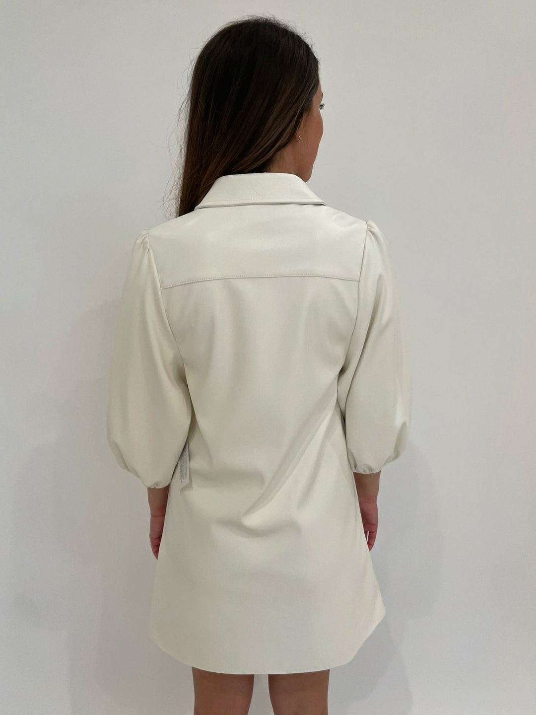 BK Zori Perforated Shirt Dress in White available at Barbara Katz