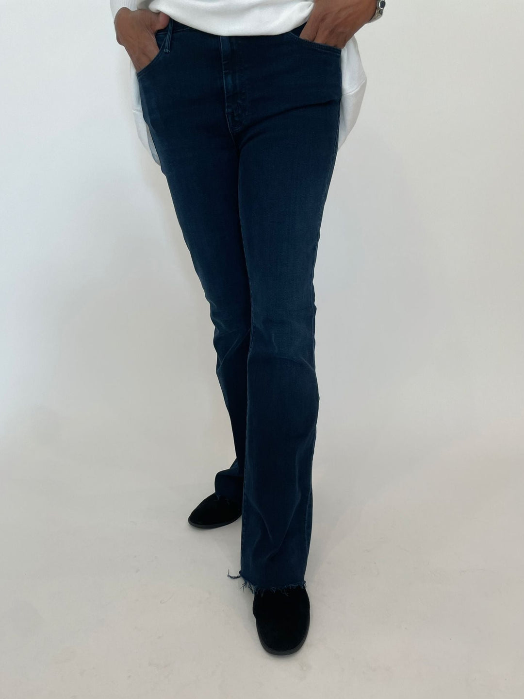 Mother The Weekender Fray Jeans in Chip On My Shoulder available at Barbara Katz