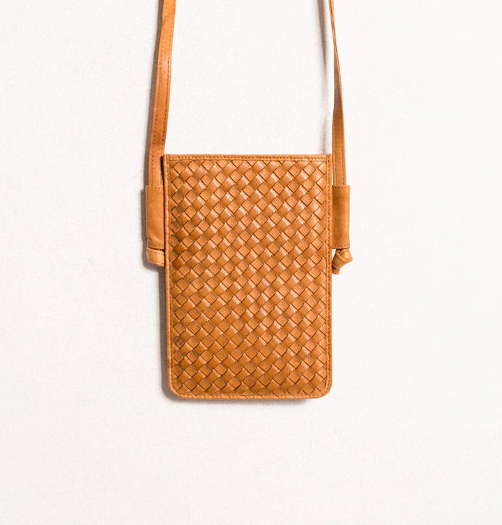 Daniella Lehavi Woven Phone Case in Camel available at Barbara Katz